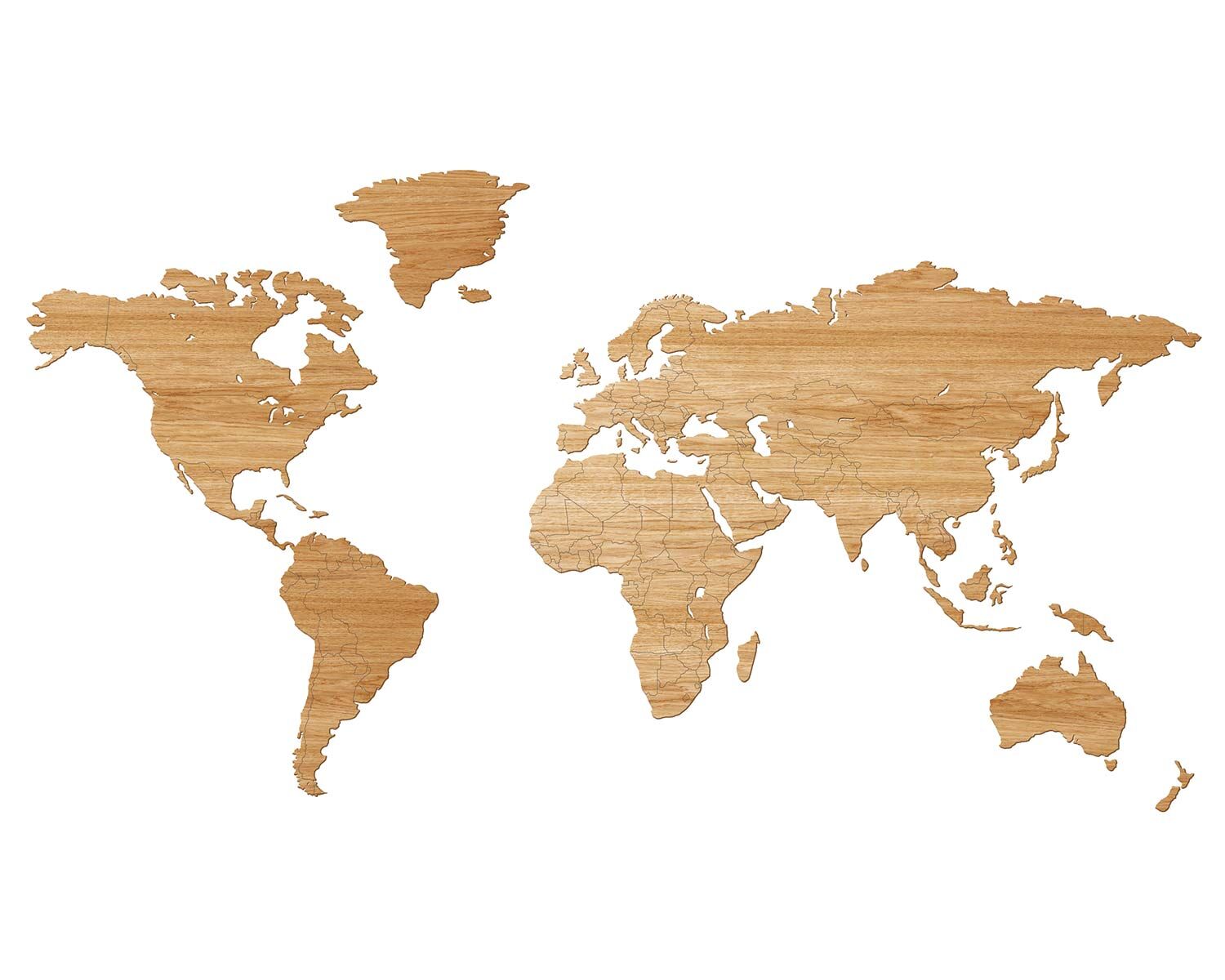 oak wooden world map compressed