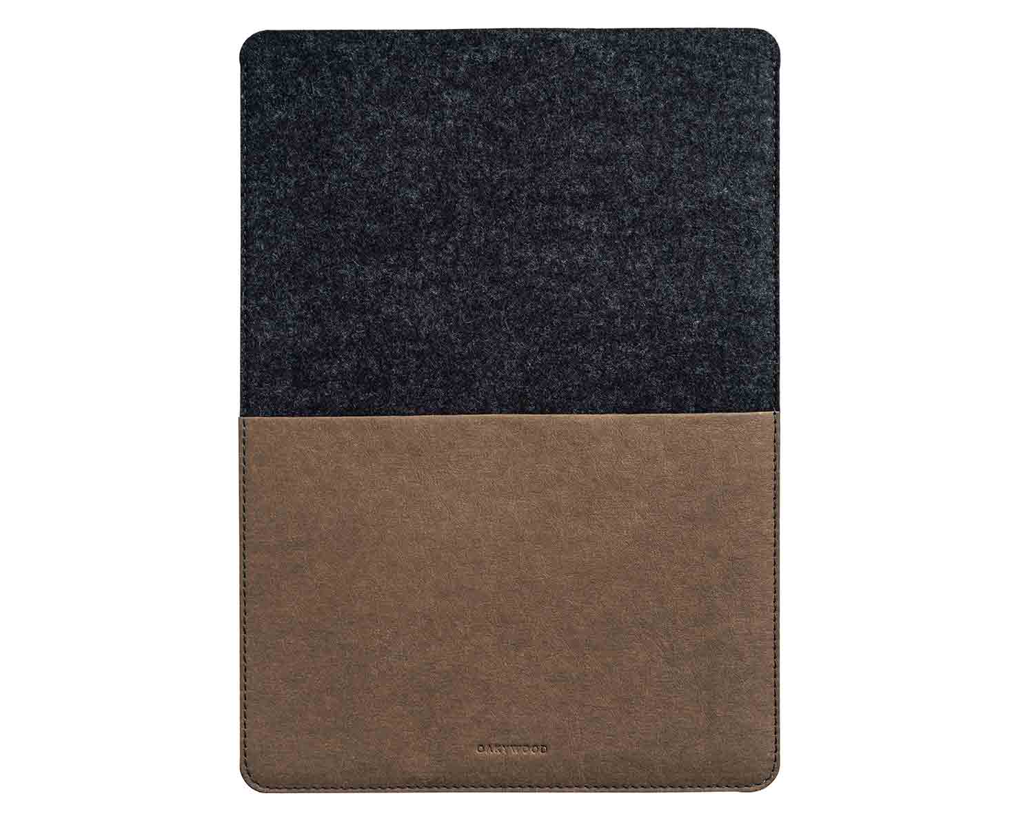 ipad macbook sleeves felt corkoak 450 16 inch black front