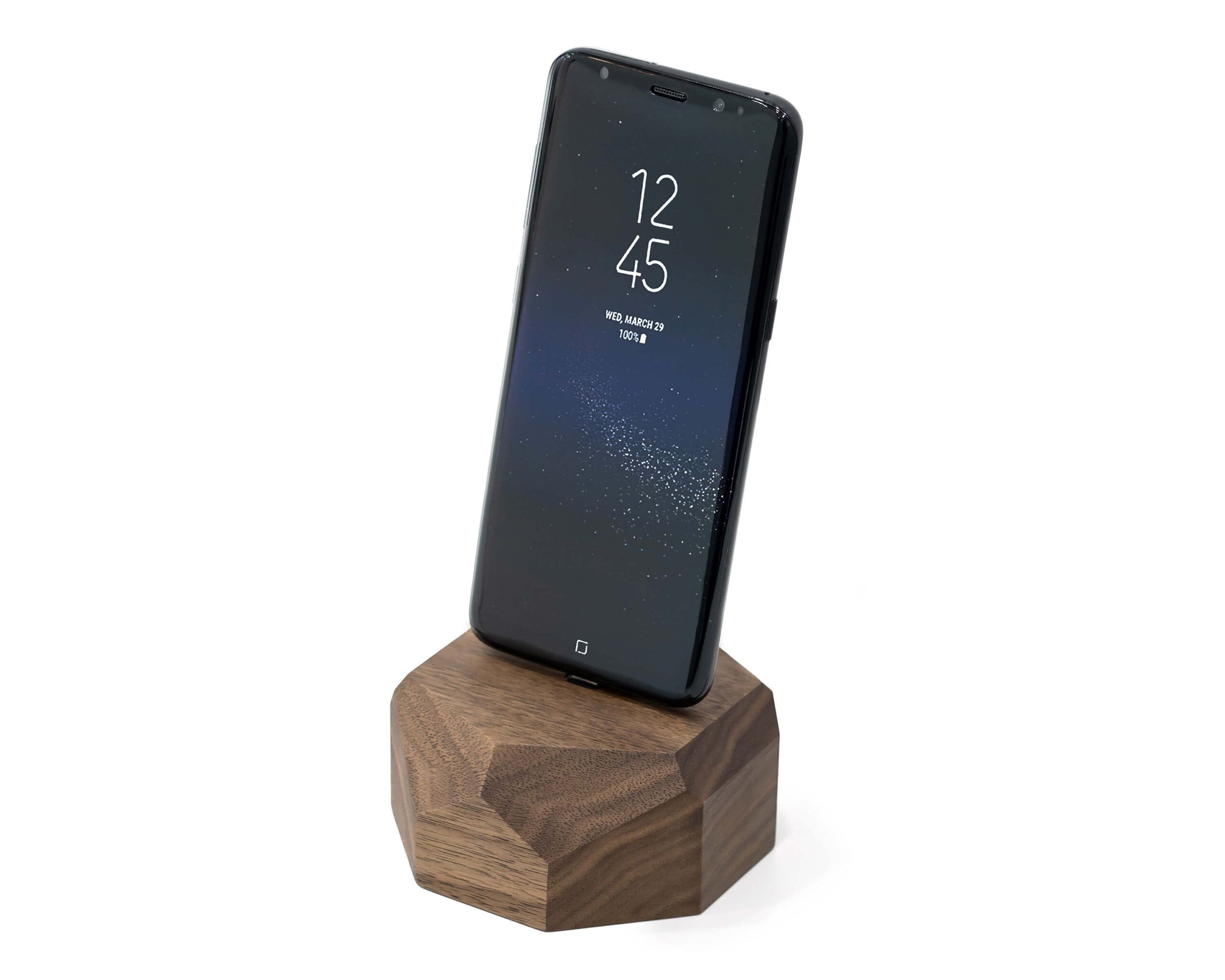android dock geometric walnut micro usb oakywood 1