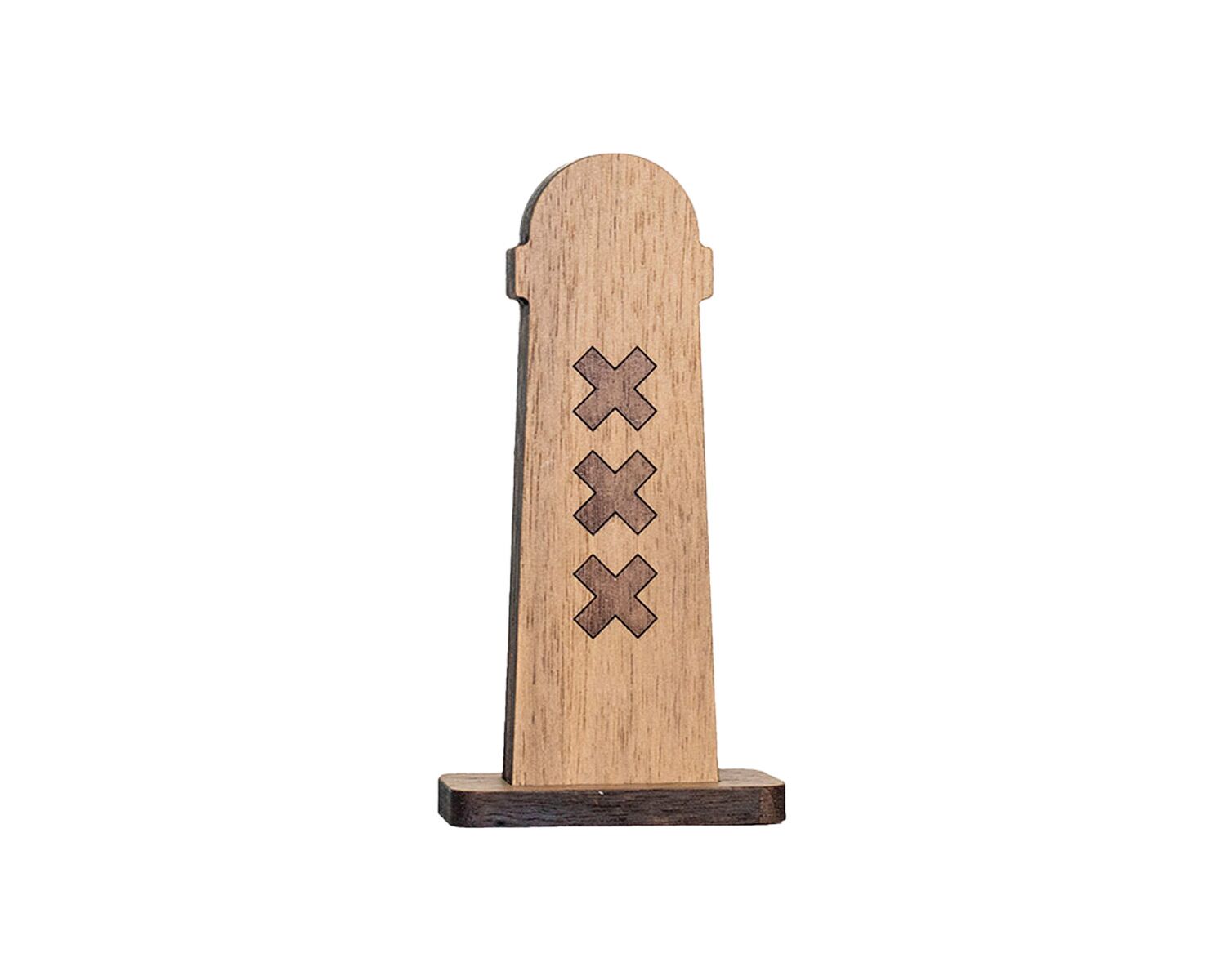 walnut wooden amsterdammertje card- and photoholder front view