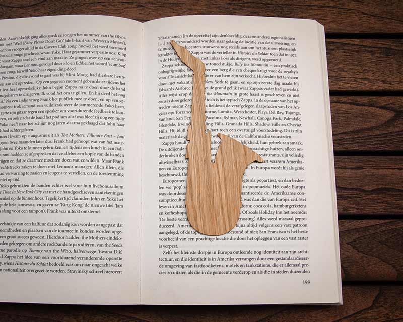 saxophone music instrument bookmark wood oak in book