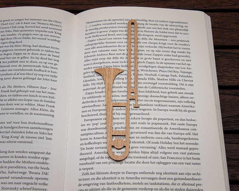 trombone music instrument bookmark wood oak in book