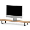 dual desk shelf monitor stand oak dual desk shelf monitor stand oak
