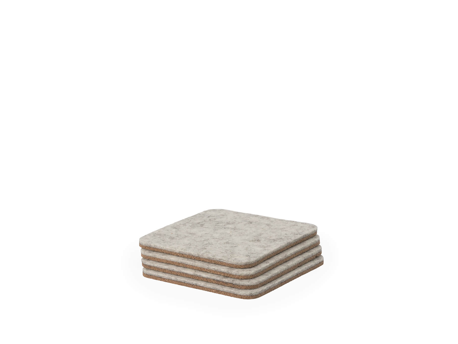 felt & cork coasters – set of 4 – stone grey felt & cork coasters – set of 4 – stone grey