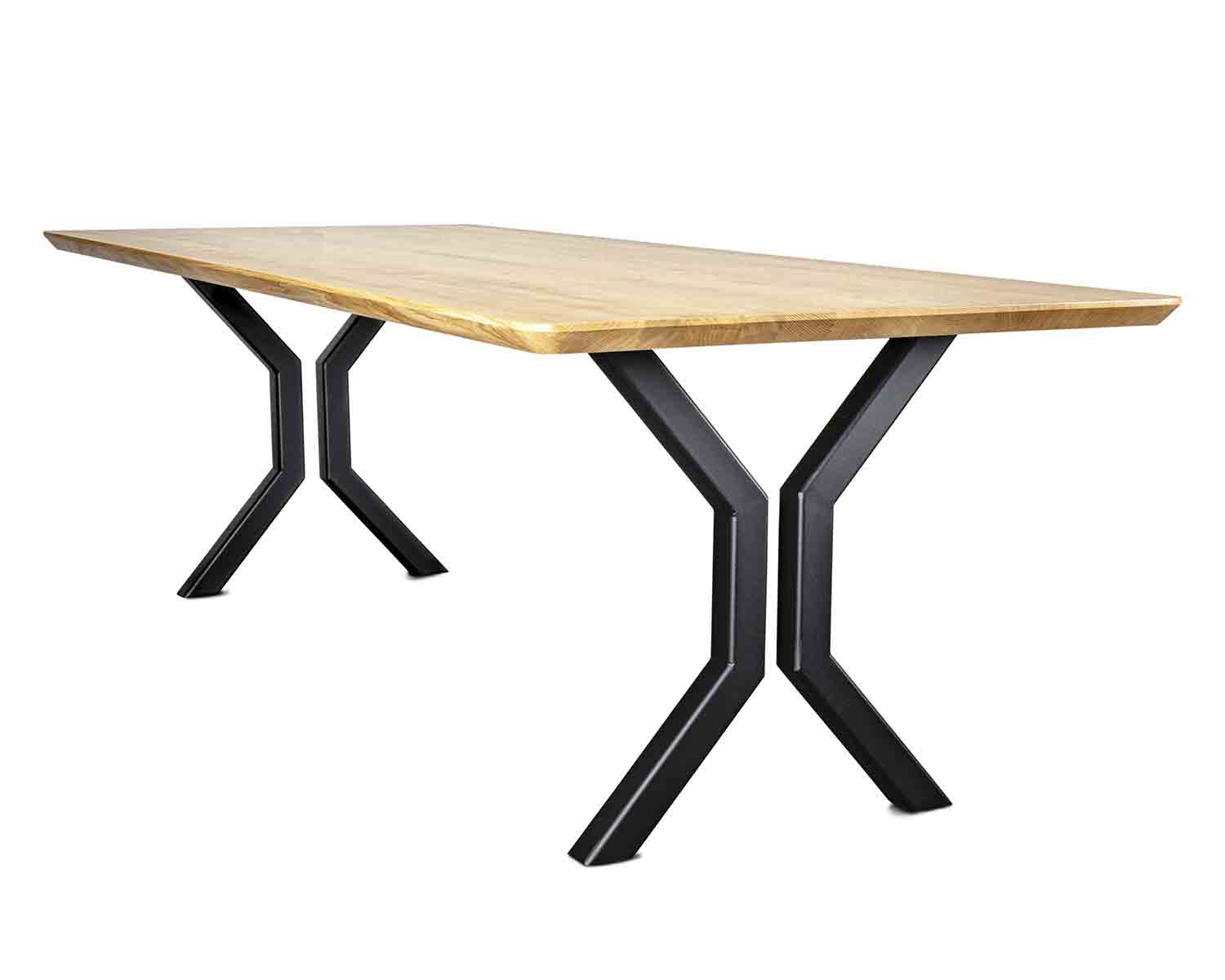hourglass oak steel table 001