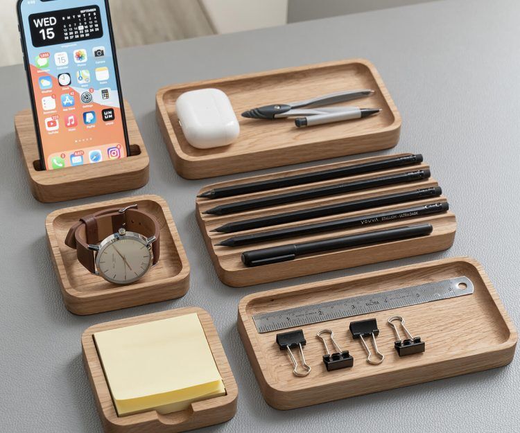 Pen Tray - OakyBlocks - Oak - Wooden Amsterdam
