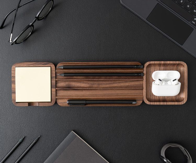 Pen Tray - OakyBlocks - Walnut - Wooden Amsterdam