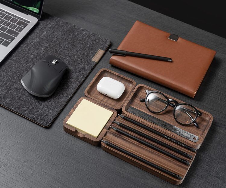Pen Tray - OakyBlocks - Walnut - Wooden Amsterdam