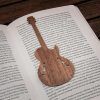 bookmarks file 1gitaar walnoot guitar music instrument bookmark wood walnut in book