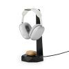2 in 1 headphone stand & wireless charger – black 2 in 1 headphone stand & wireless charger – black