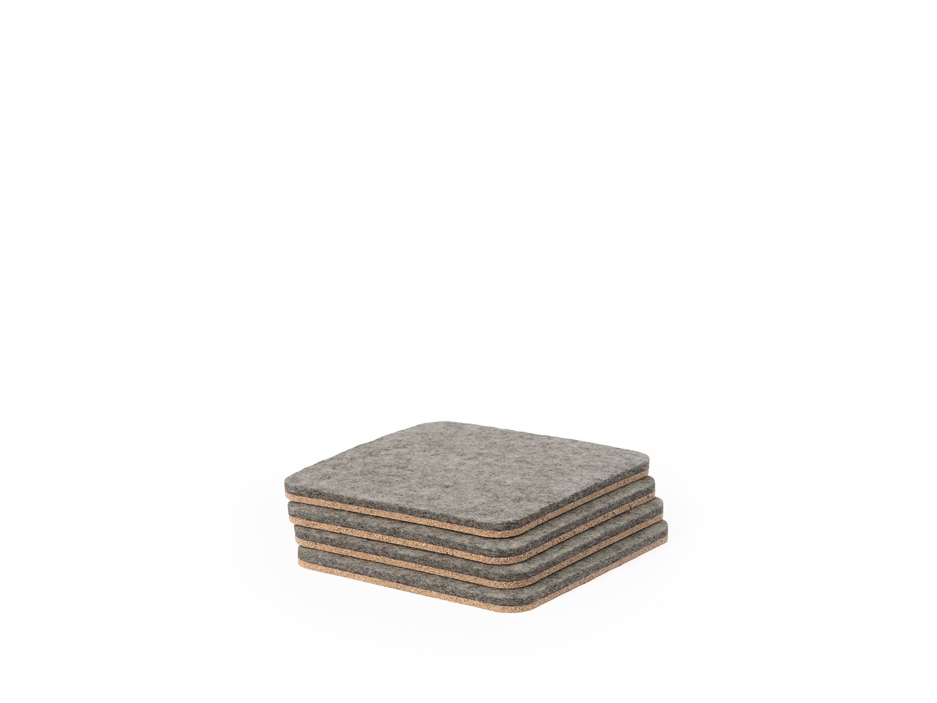 felt & cork coasters – set of 4 – grey