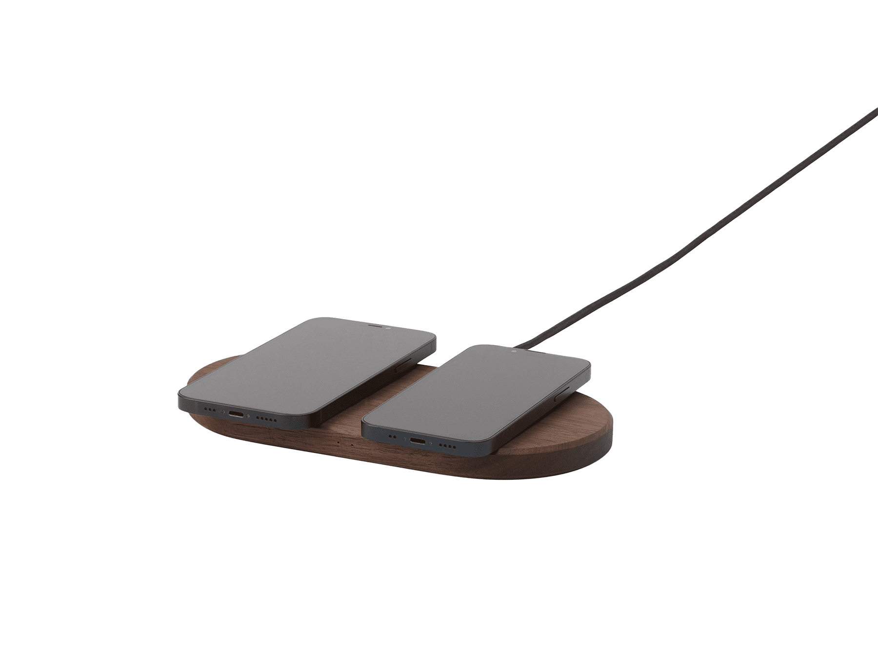dual slim charging pad walnut