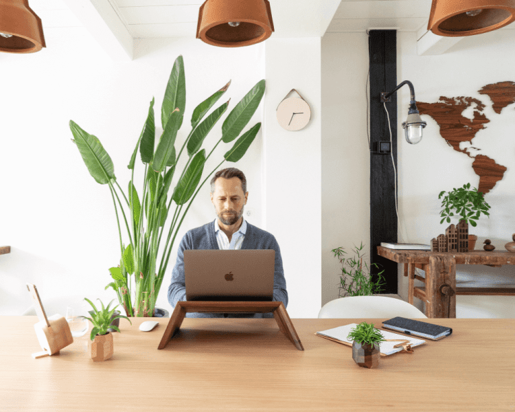 Wooden Laptop Stand - Walnut - Wooden Amsterdam