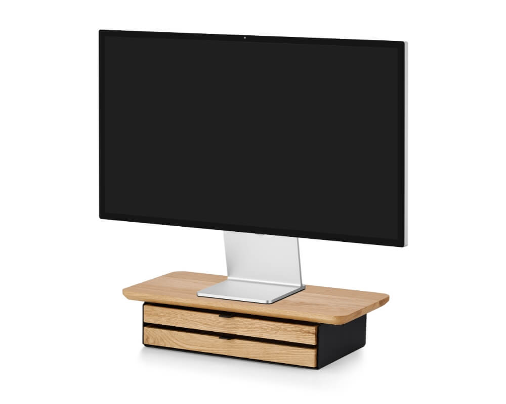 oakywood desk shelf mini oak black dual drawer wooden amsterdam 1303oakbdd 3